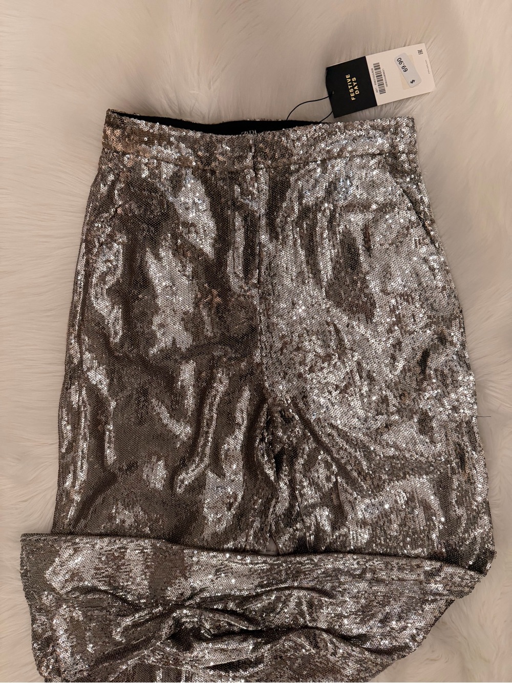 Zara festive sequined pants